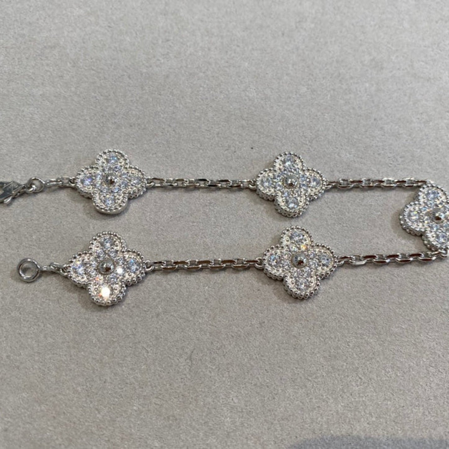 [Favorite]LUCKY CLOVER 5-MOTIF BRACELET - FULL-DIAMOND