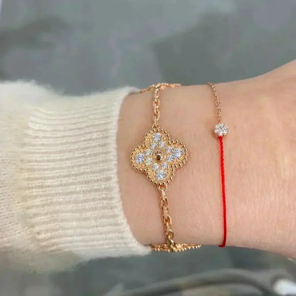 [Favorite]LUCKY CLOVER 5-MOTIF BRACELET - FULL-DIAMOND