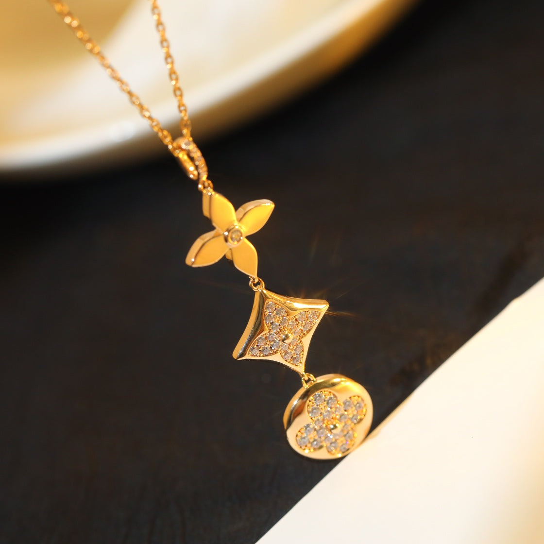 [Favorite]STAR AND SUN DIAMOND ROSE GOLD NECKLACE