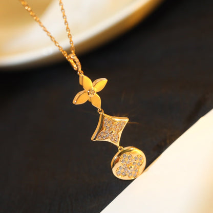 [Favorite]STAR AND SUN DIAMOND ROSE GOLD NECKLACE