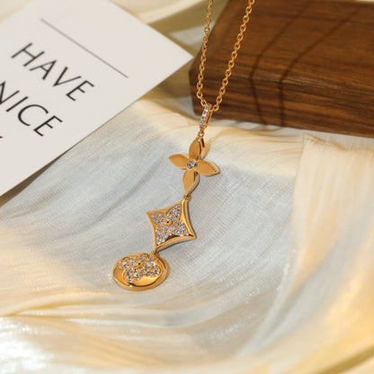 [Favorite]STAR AND SUN DIAMOND ROSE GOLD NECKLACE