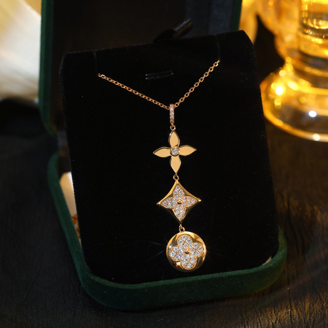 [Favorite]STAR AND SUN DIAMOND ROSE GOLD NECKLACE