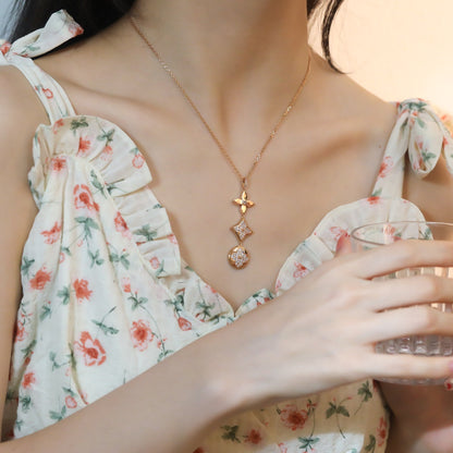 [Favorite]STAR AND SUN DIAMOND ROSE GOLD NECKLACE
