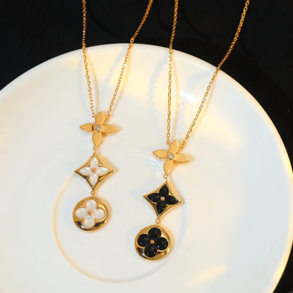 [Favorite]STAR AND SUN ONYX ROSE GOLD NECKLACE
