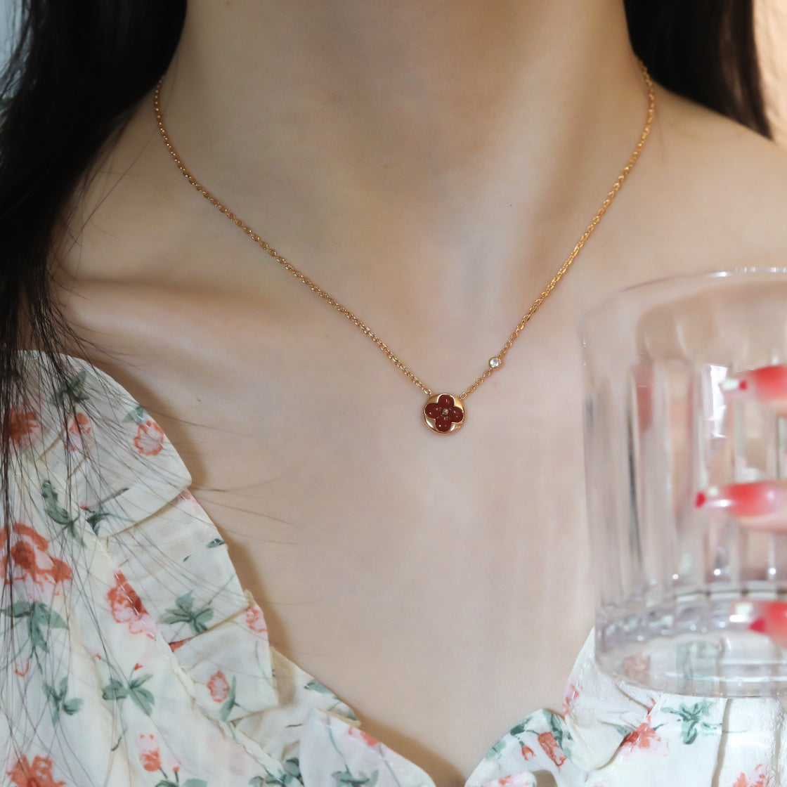 [Favorite]SUN PEDANT ROSE GOLD 1 DIAMOND NECKLACE