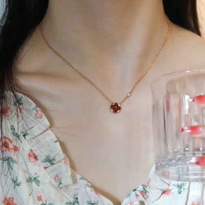 [Favorite]SUN PEDANT ROSE GOLD 1 DIAMOND NECKLACE
