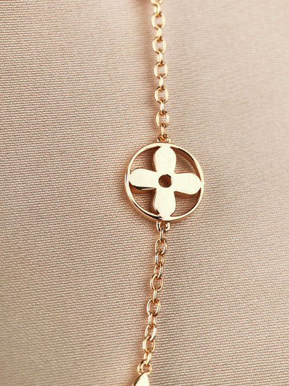 [Favorite]STAR AND SUN 7 MOTIFS GOLD BRACELET