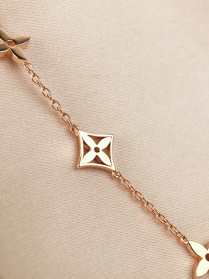 [Favorite]STAR AND SUN 7 MOTIFS GOLD BRACELET