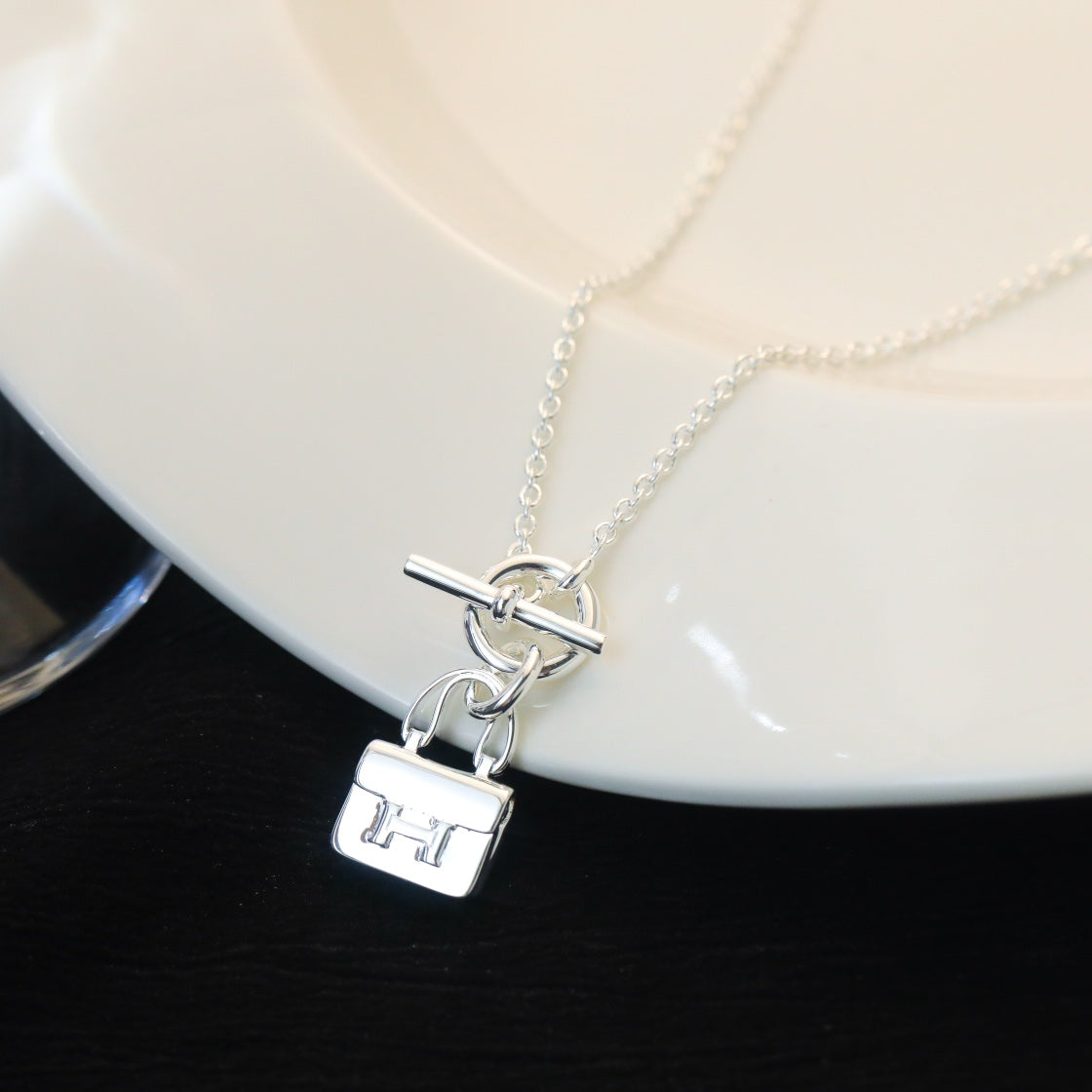 [Favorite]POP H PEDANT SILVER NECKLACE