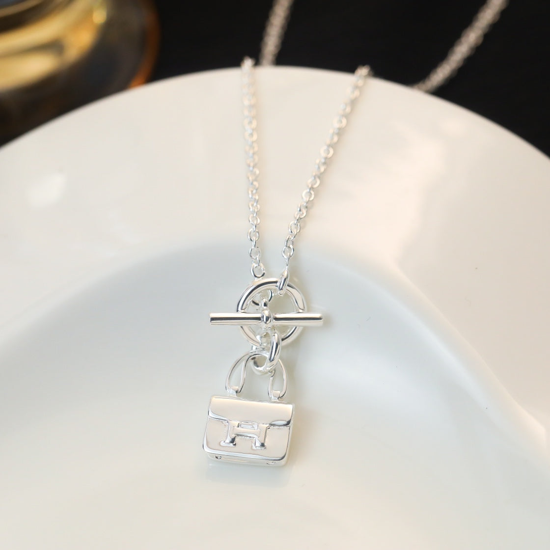 [Favorite]POP H PEDANT SILVER NECKLACE