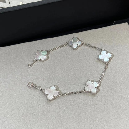 [Favorite]LUCKY CLOVER 5-MOTIF BRACELET - WHITE MOTHER-OF-PEARL COLLECTION