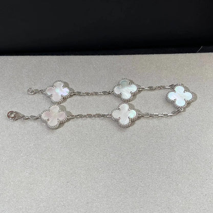 [Favorite]LUCKY CLOVER 5-MOTIF BRACELET - WHITE MOTHER-OF-PEARL COLLECTION