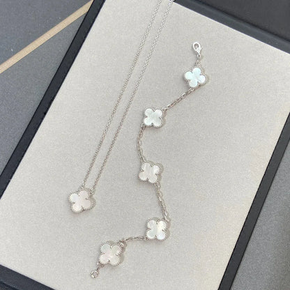 [Favorite]LUCKY CLOVER 5-MOTIF BRACELET - WHITE MOTHER-OF-PEARL COLLECTION