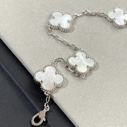 [Favorite]LUCKY CLOVER 5-MOTIF BRACELET - WHITE MOTHER-OF-PEARL COLLECTION