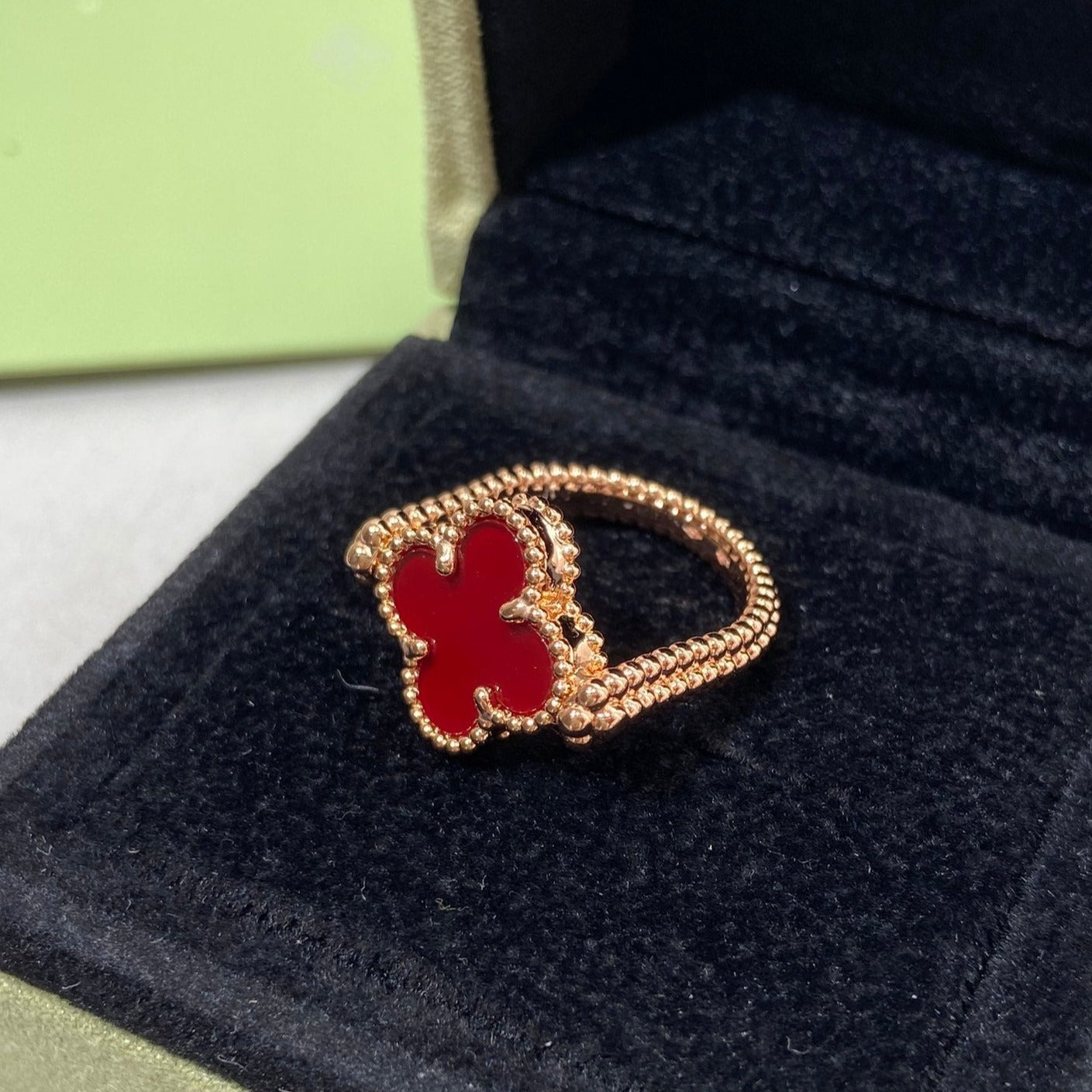 [Favorite]LUCKY CLOVER GOLD REVERSIBLE RING