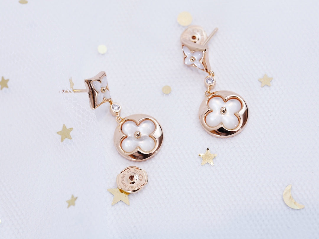 [Favorite]STAR AND SUN ROSE GOLD MOP DROP EARRINGS