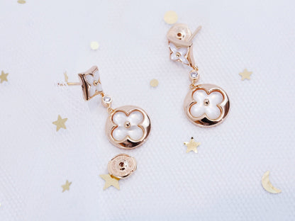 [Favorite]STAR AND SUN ROSE GOLD MOP DROP EARRINGS