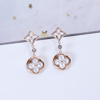 [Favorite]STAR AND SUN ROSE GOLD MOP DROP EARRINGS