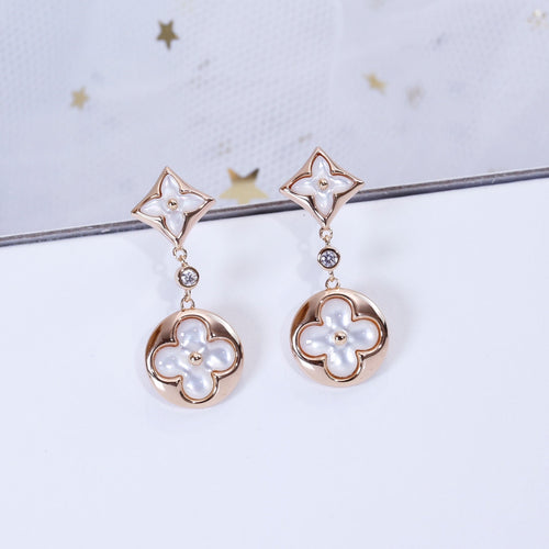 [Favorite]STAR AND SUN ROSE GOLD MOP DROP EARRINGS