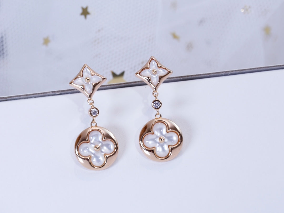 [Favorite]STAR AND SUN ROSE GOLD MOP DROP EARRINGS