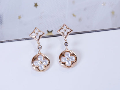[Favorite]STAR AND SUN ROSE GOLD MOP DROP EARRINGS