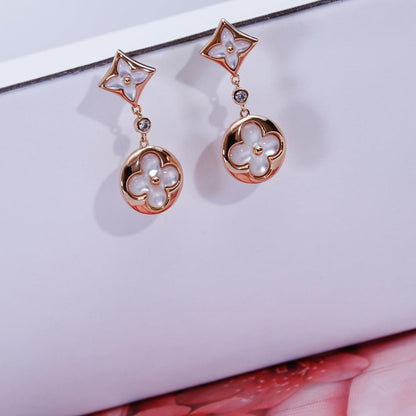 [Favorite]STAR AND SUN ROSE GOLD MOP DROP EARRINGS
