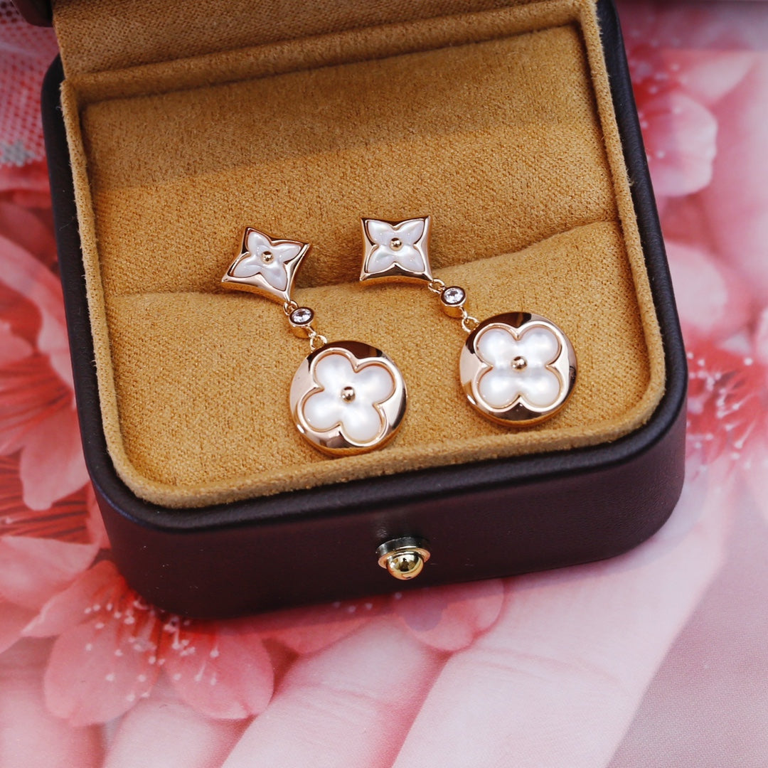 [Favorite]STAR AND SUN ROSE GOLD MOP DROP EARRINGS