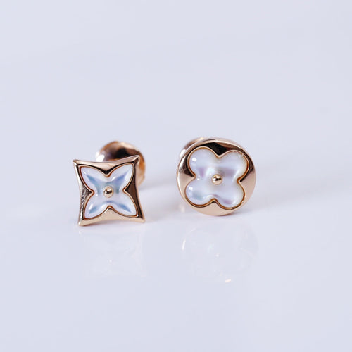 [Favorite]STAR AND SUN ROSE GOLD MOP STUD EARRINGS