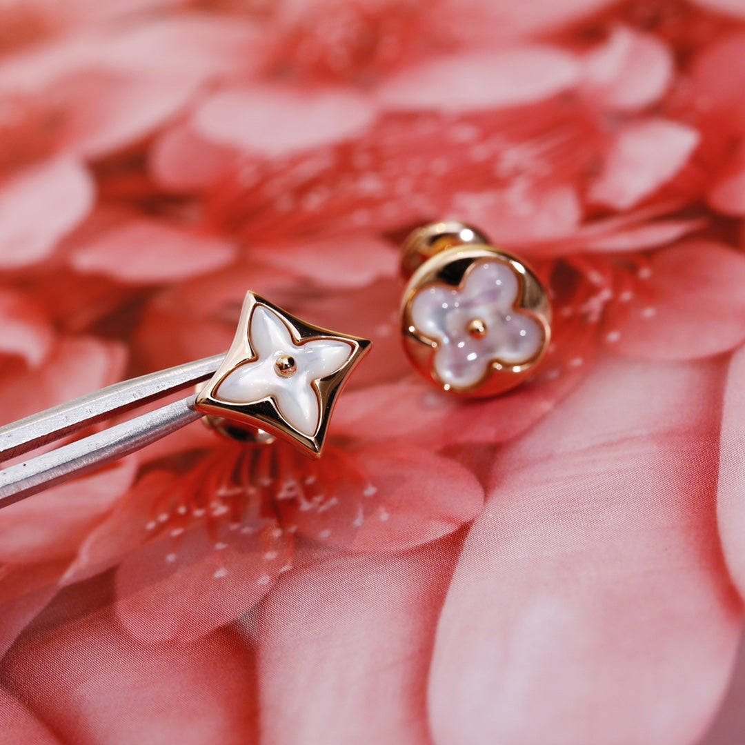 [Favorite]STAR AND SUN ROSE GOLD MOP STUD EARRINGS