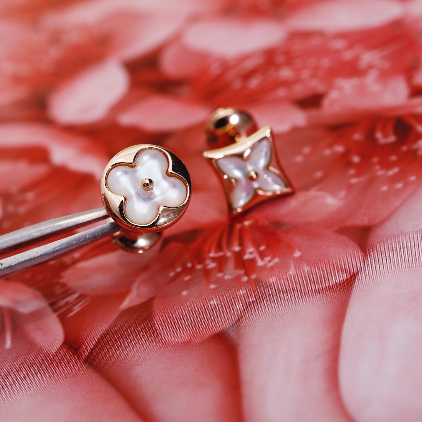 [Favorite]STAR AND SUN ROSE GOLD MOP STUD EARRINGS