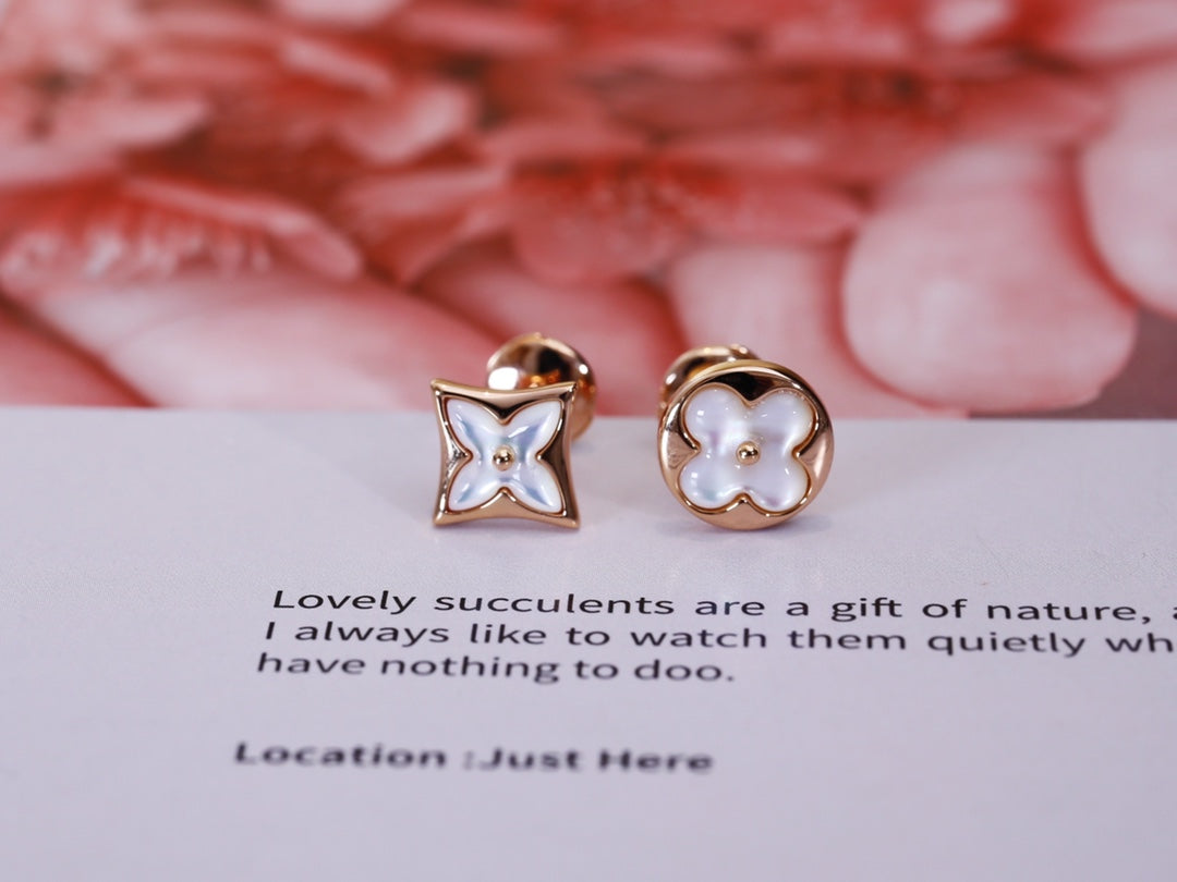 [Favorite]STAR AND SUN ROSE GOLD MOP STUD EARRINGS