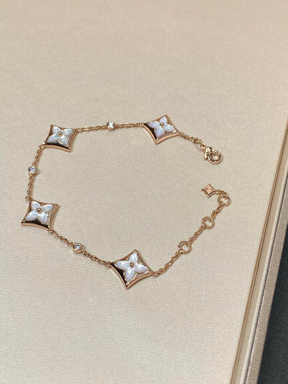 [Favorite]STAR 4 MOTIF MOP DIAMOND ROSE GOLD BRACELET