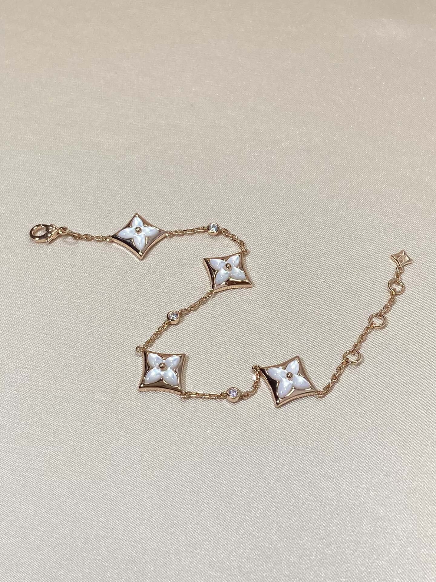 [Favorite]STAR 4 MOTIF MOP DIAMOND ROSE GOLD BRACELET