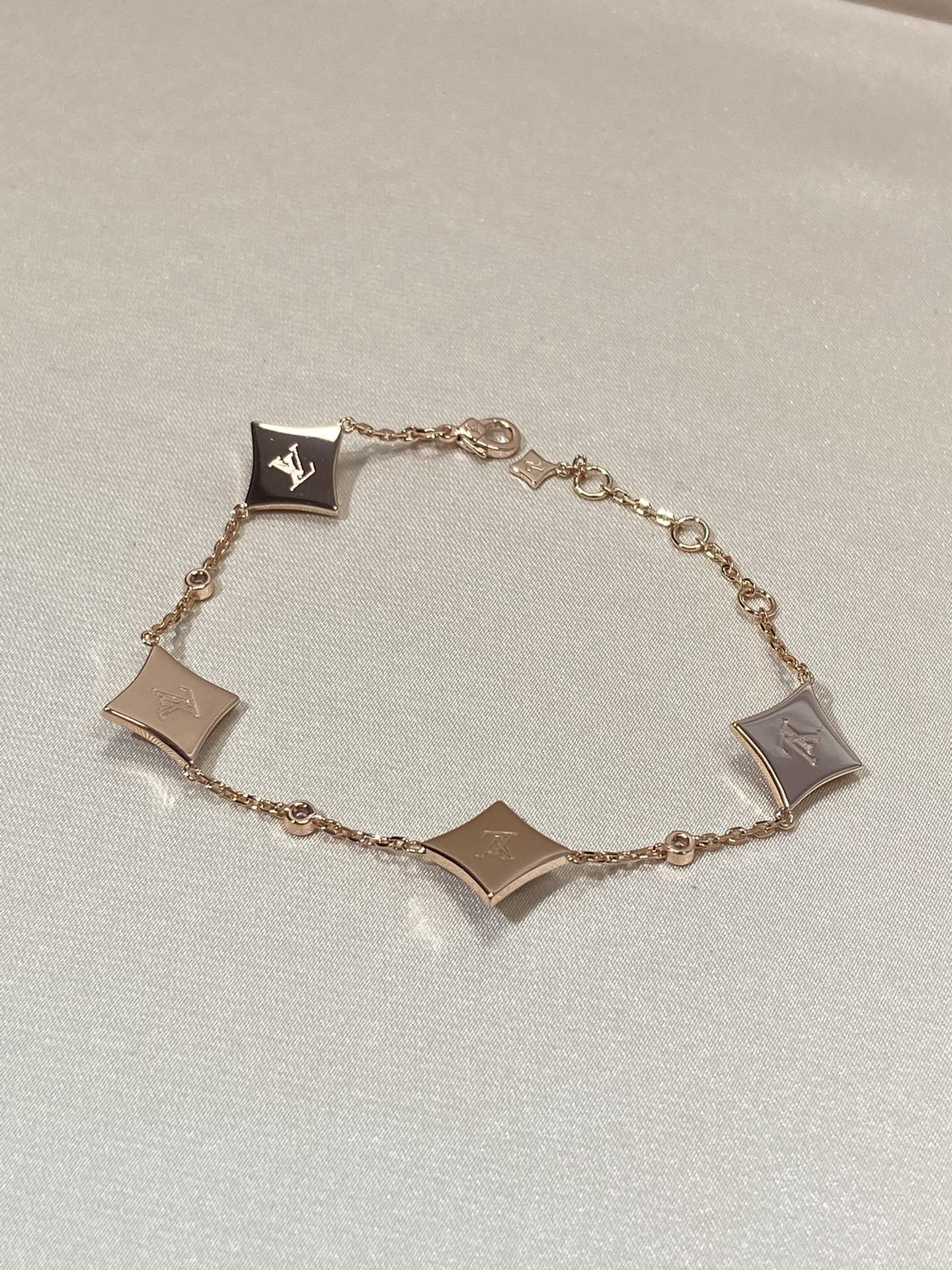 [Favorite]STAR 4 MOTIF MOP DIAMOND ROSE GOLD BRACELET