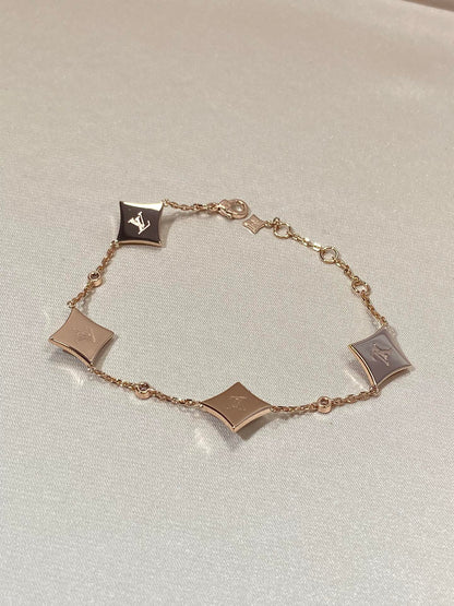 [Favorite]STAR 4 MOTIF MOP DIAMOND ROSE GOLD BRACELET