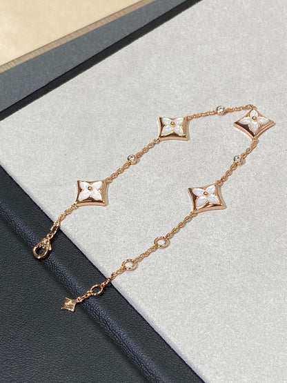 [Favorite]STAR 4 MOTIF MOP DIAMOND ROSE GOLD BRACELET