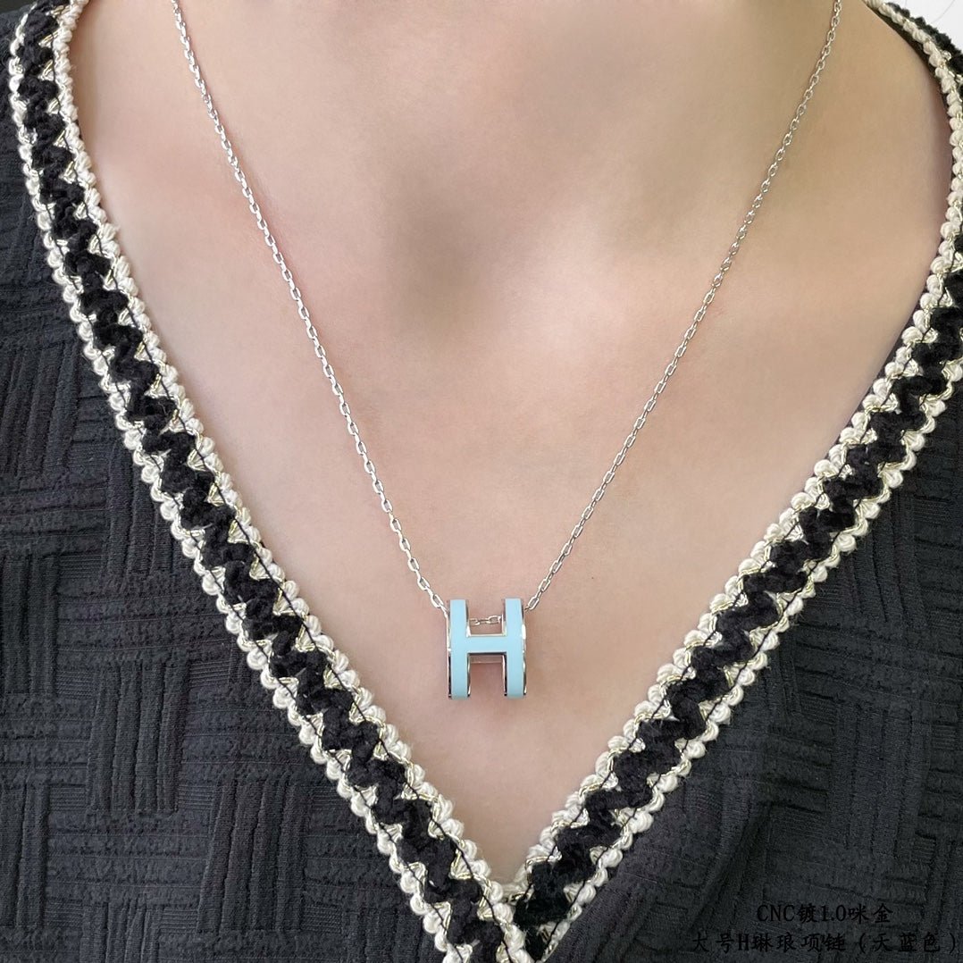 [Favorite]POP H SKY BLUE NECKLACE