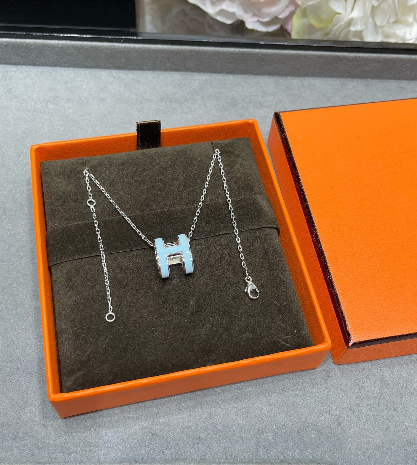 [Favorite]POP H SKY BLUE NECKLACE