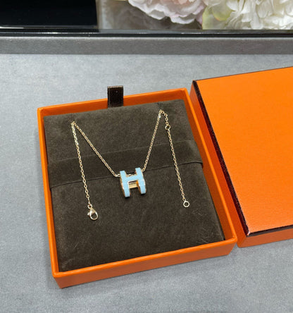 [Favorite]POP H SKY BLUE NECKLACE