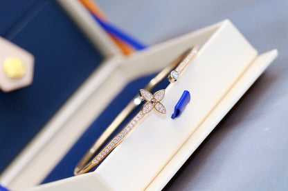 [Favorite]IDYLLE ROSE GOLD OPEN BRACELET DIAMOND PAVED