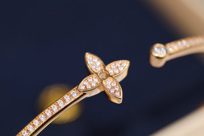 [Favorite]IDYLLE ROSE GOLD OPEN BRACELET DIAMOND PAVED