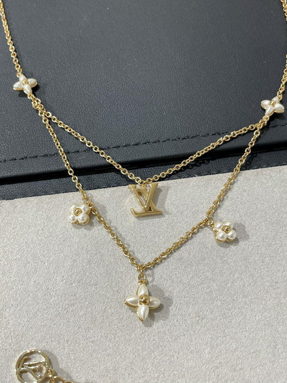 [Favorite]FLOWERGRAM GOLD MOP DOUBLE ROW NECKLACE