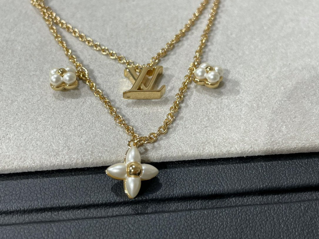 [Favorite]FLOWERGRAM GOLD MOP DOUBLE ROW NECKLACE