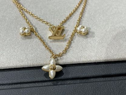 [Favorite]FLOWERGRAM GOLD MOP DOUBLE ROW NECKLACE
