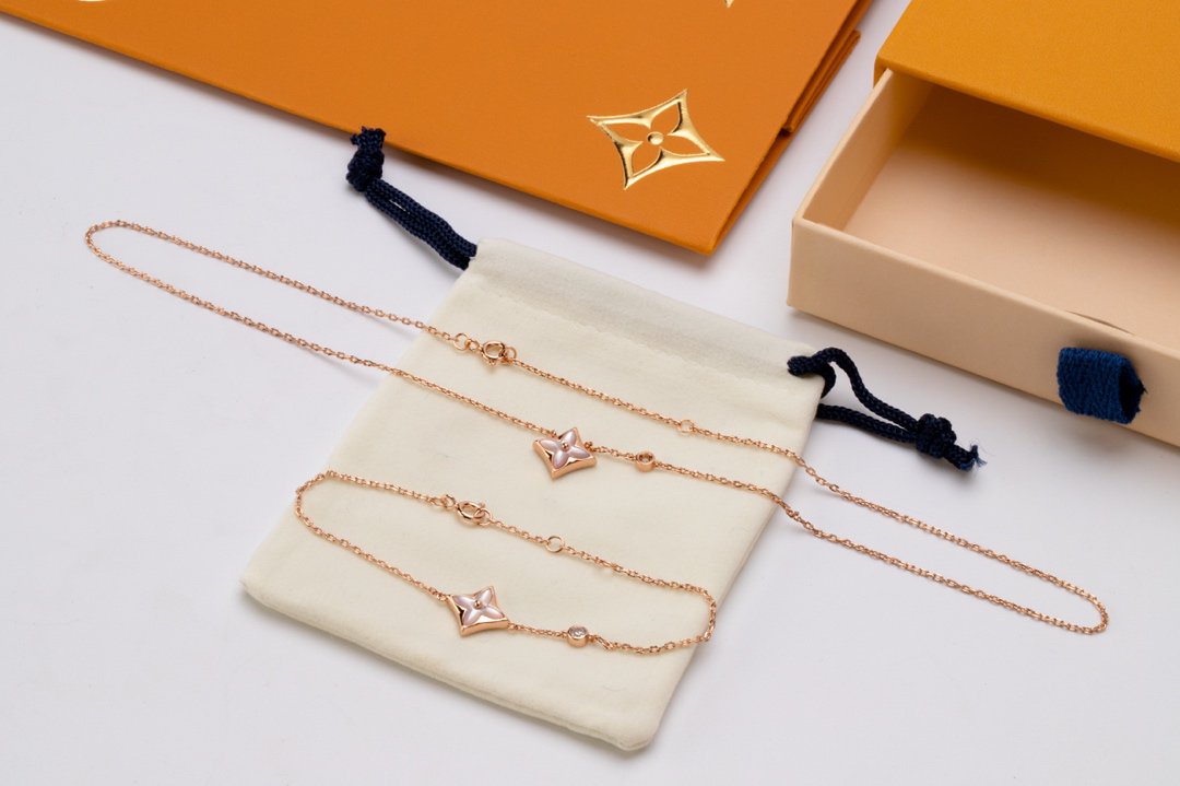 [Favorite]STAR PINK MOP 1 DIAMOND ROSE GOLD NECKLACE