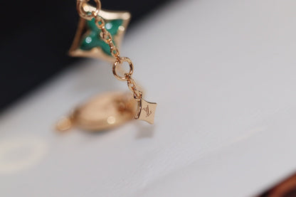 [Favorite]STAR AND SUN 4 MOTIF ROSE GOLD MALACHITE BRACELET