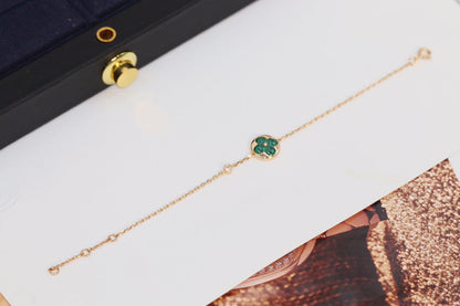[Favorite]STAR AND SUN 4 MOTIF ROSE GOLD MALACHITE BRACELET