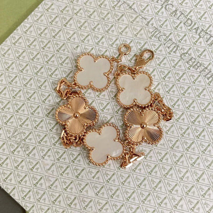 [Favorite]LUCKY CLOVER 5-MOTIF BRACELET - WHITE MOTHER-OF-PEARL COLLECTION