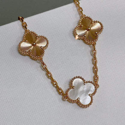 [Favorite]LUCKY CLOVER 5-MOTIF BRACELET - WHITE MOTHER-OF-PEARL COLLECTION