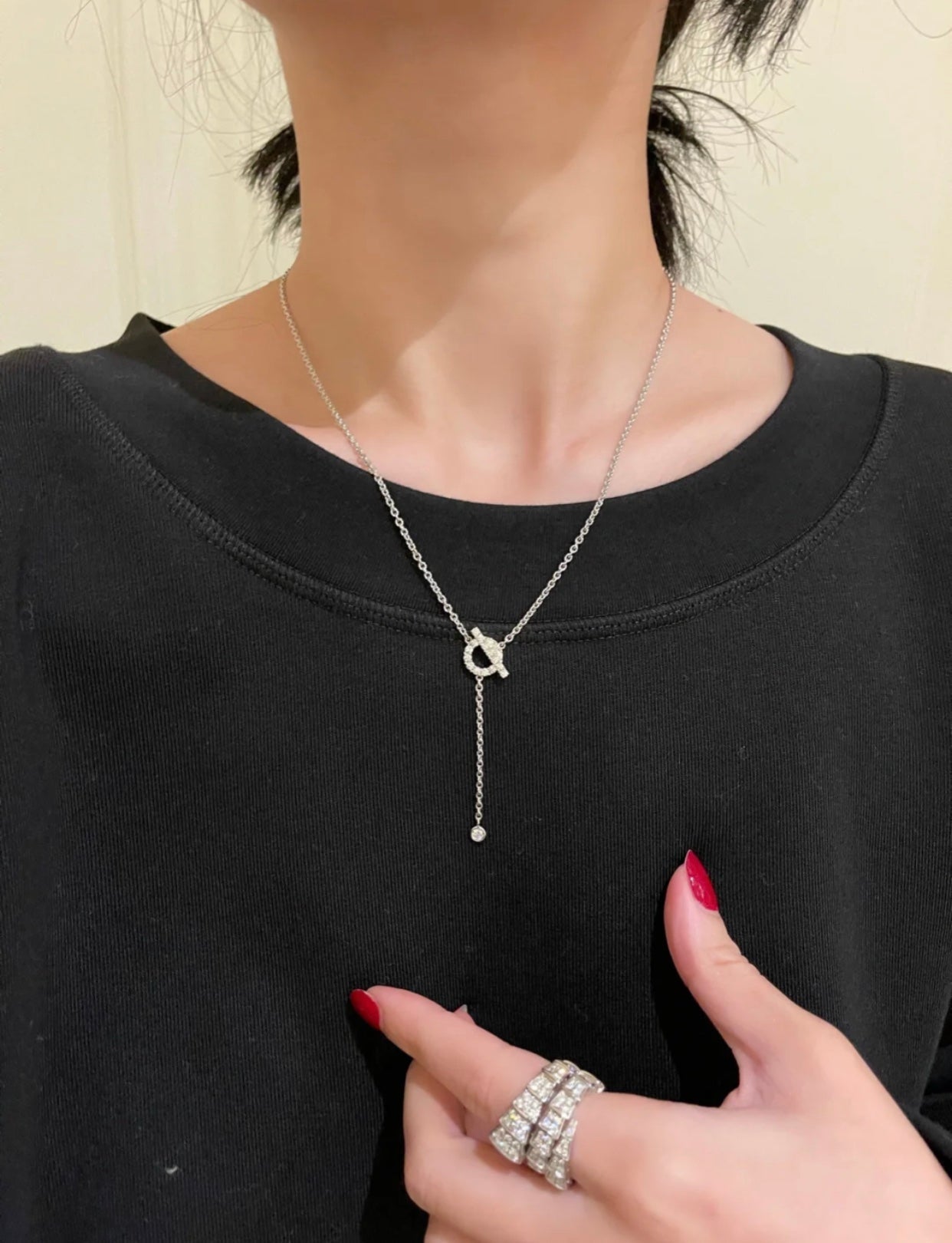 [Favorite]FINESSE SILVER DIAMOND NECKLACE